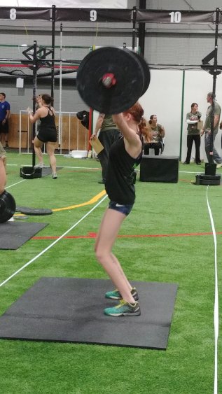Teen crossfit girls at crossfit competition